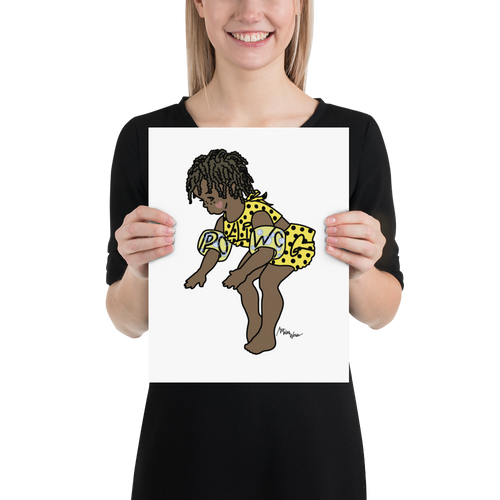 POLLIWOG GIRL TODDLER YELLOW UNIQUE CHILD’S WALL DÉCOR 11”x14” UNFRAMED PRINT