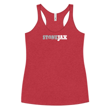 Load image into Gallery viewer, Stonejax Tolo Logo on Red Women&#39;s Racerback Tank