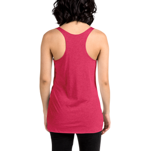 Ax Girl Pink White with Red Axes ROLLMAKERS RELAX AND AX on Pink Women's Racerback Tank