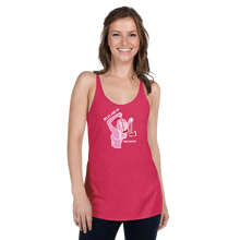 Load image into Gallery viewer, Ax Girl Pink White with Red Axes ROLLMAKERS RELAX AND AX on Pink Women&#39;s Racerback Tank