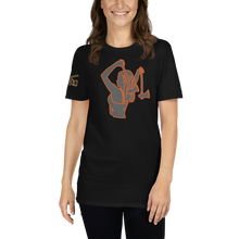 Load image into Gallery viewer, Ax Girl Gunmetal Orange on Black T-Shirt