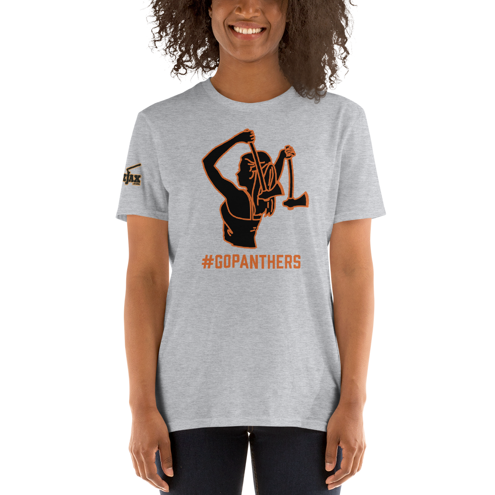 Ax Girl Black Orange GO PANTHERS on Sport Grey T-Shirt – STONEJAX