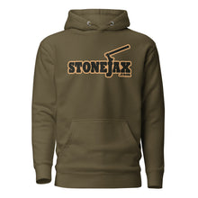 Load image into Gallery viewer, Stonejax Logo on Military Green Hoodie