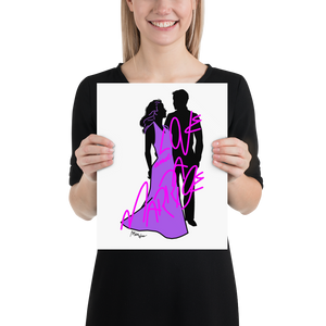 LOVE AND MARRIAGE MODERN COUPLE PURPLE HOME OR OFFICE WALL DÉCOR 11”x14” UNFRAMED PRINT