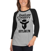 Load image into Gallery viewer, Outlaw Country NEW LOGO 3/4 Sleeve Shirt Heather Grey Primary Color