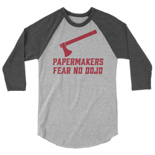 Load image into Gallery viewer, PAPERMAKERS FEAR NO DOJO RED AX Stonejax Font 3/4 Sleeve Shirt