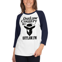 Load image into Gallery viewer, Outlaw Country NEW LOGO 3/4 Sleeve Shirt Solid White Primary Color