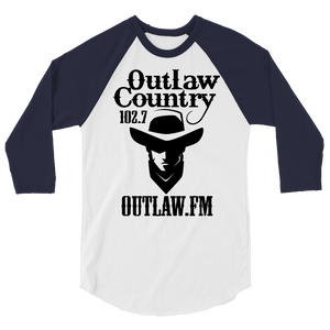 Outlaw Country NEW LOGO 3/4 Sleeve Shirt Solid White Primary Color