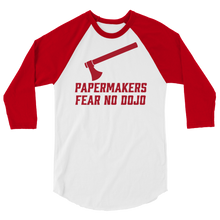 Load image into Gallery viewer, PAPERMAKERS FEAR NO DOJO RED AX Stonejax Font 3/4 Sleeve Shirt