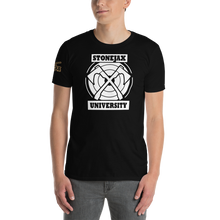 Load image into Gallery viewer, Stonejax University Target White on Black T-Shirt