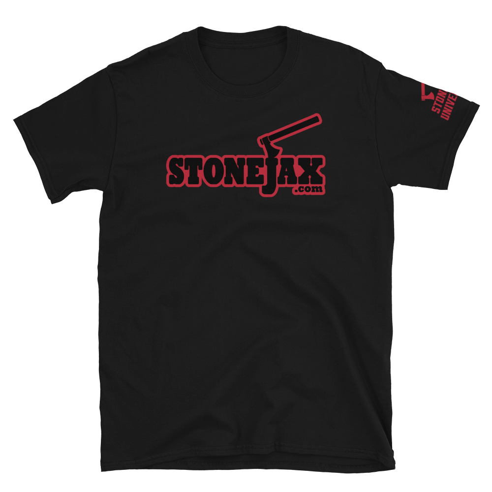 STONEJAX LOGO WITH RED HIGHLIGHT STONEJAX UNIVERSITY Multiple T-Shirt Colors To Choose From