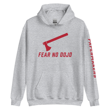 Load image into Gallery viewer, FEAR NO DOJO RED AX PAPERMAKERS on sleeve Unisex Hoodie