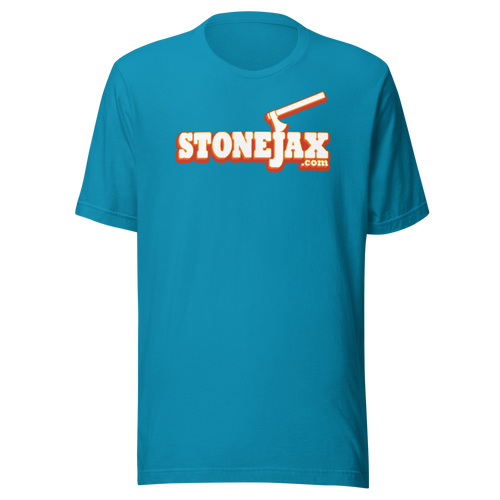 Stonejax Logo on Aqua Blue T-Shirt