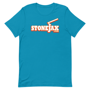 Stonejax Logo on Aqua Blue T-Shirt