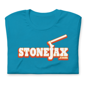Stonejax Logo on Aqua Blue T-Shirt