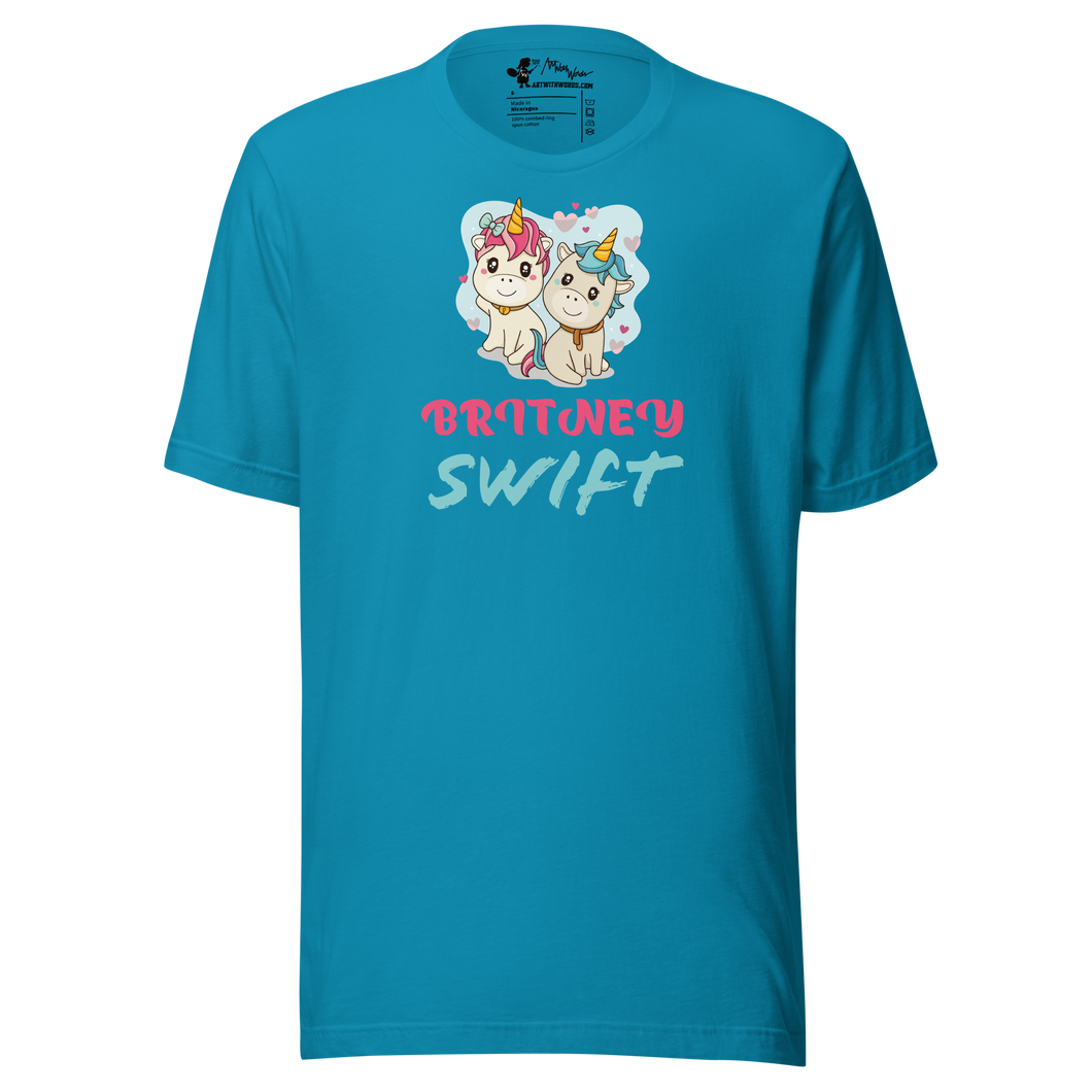 BRITNEY SWIFT UNICORNS Unisex T-Shirt - Multiple BRIGHT OR LIGHT SOLID Colors To Choose From