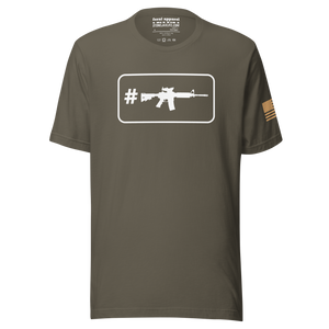 Hashtag ACOG Box on Army Green T-Shirt