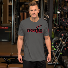 Load image into Gallery viewer, STONEJAX LOGO with red highlight LUMBERJACK DISCIPLINE Bella Canvas T-Shirt