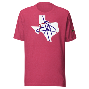 TEXAS RED WHITE AND BLUE Art With Words Unisex T-Shirt