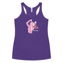Load image into Gallery viewer, Ax Girl Pink White with Red Axes ROLLMAKERS on Purple Rush Women&#39;s Racerback Tank
