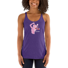 Load image into Gallery viewer, Ax Girl Pink White with Red Axes ROLLMAKERS on Purple Rush Women&#39;s Racerback Tank