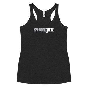 Stonejax Tolo Logo on Black Women's Racerback Tank