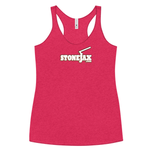 Stonejax Logo on Pink Women's Racerback Tank