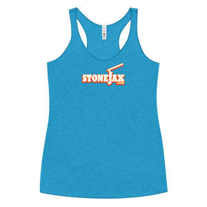Stonejax Logo on Turquoise Women's Racerback Tank