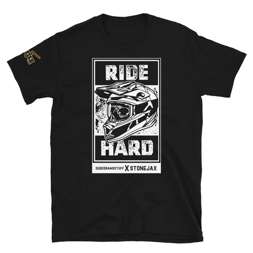 Ride Hard Dude Draws Stuff Black T-Shirt