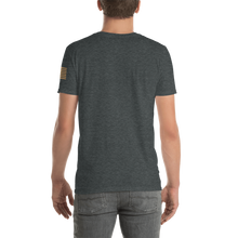 Load image into Gallery viewer, Gambling Gary Crest on Dark Heather T-Shirt
