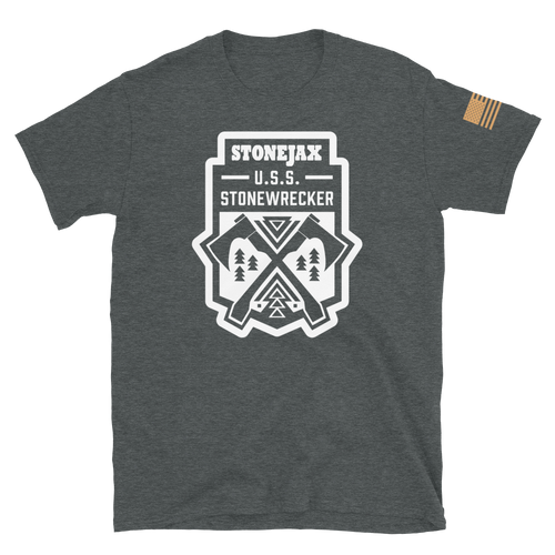 USS Stonewrecker Crest on Dark Heather T-Shirt