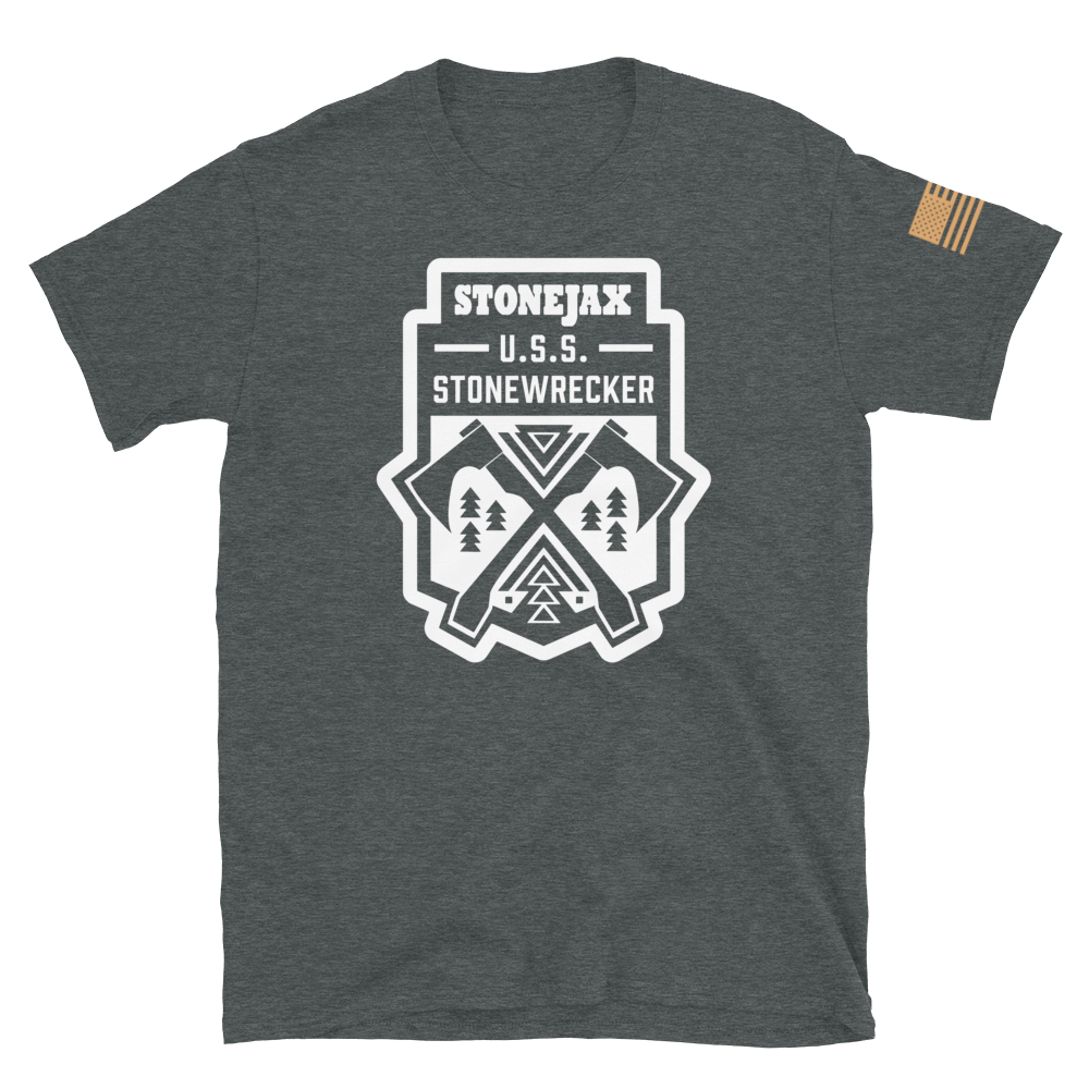 USS Stonewrecker Crest on Dark Heather T-Shirt