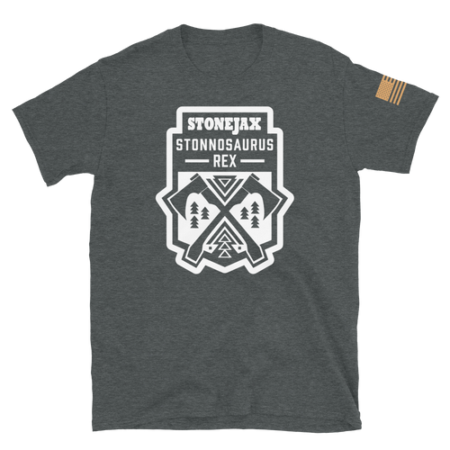 Stonnosaurus Rex Crest on Dark Heather T-Shirt