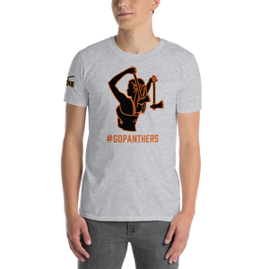 Ax Girl Black Orange GO PANTHERS on Sport Grey T-Shirt