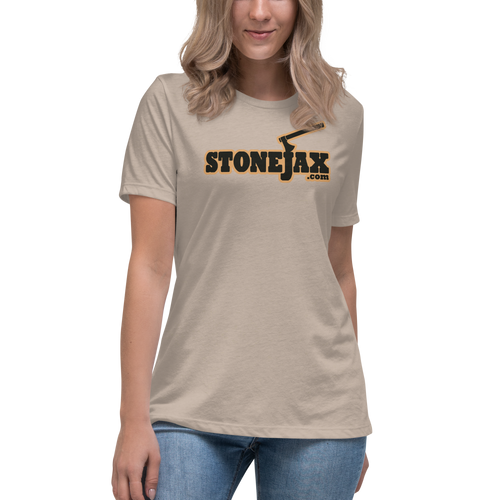 Stonejax Logo on Heather Stone Women's Relaxed T-Shirt